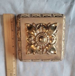 Gold Gilded Ceramic trinket jewelry box powder dish